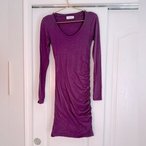 Velvet by Graham & Spencer Deep Purple Long Sleeve Mini Dress